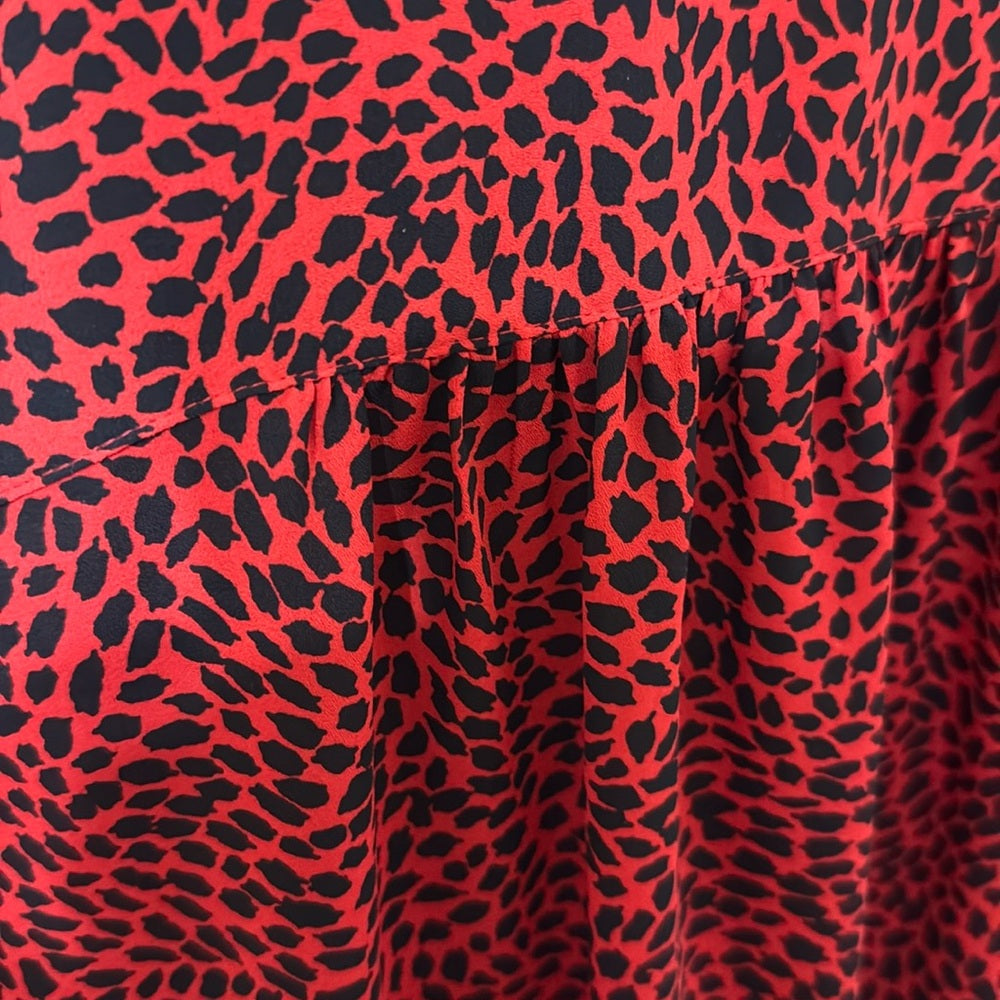 H&M Red & Black Pattern Blouse