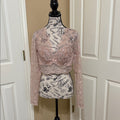 New Victoria's Secret Blush Lace Long Sleeve Top