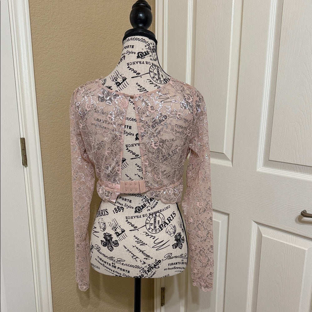 New Victoria's Secret Blush Lace Long Sleeve Top