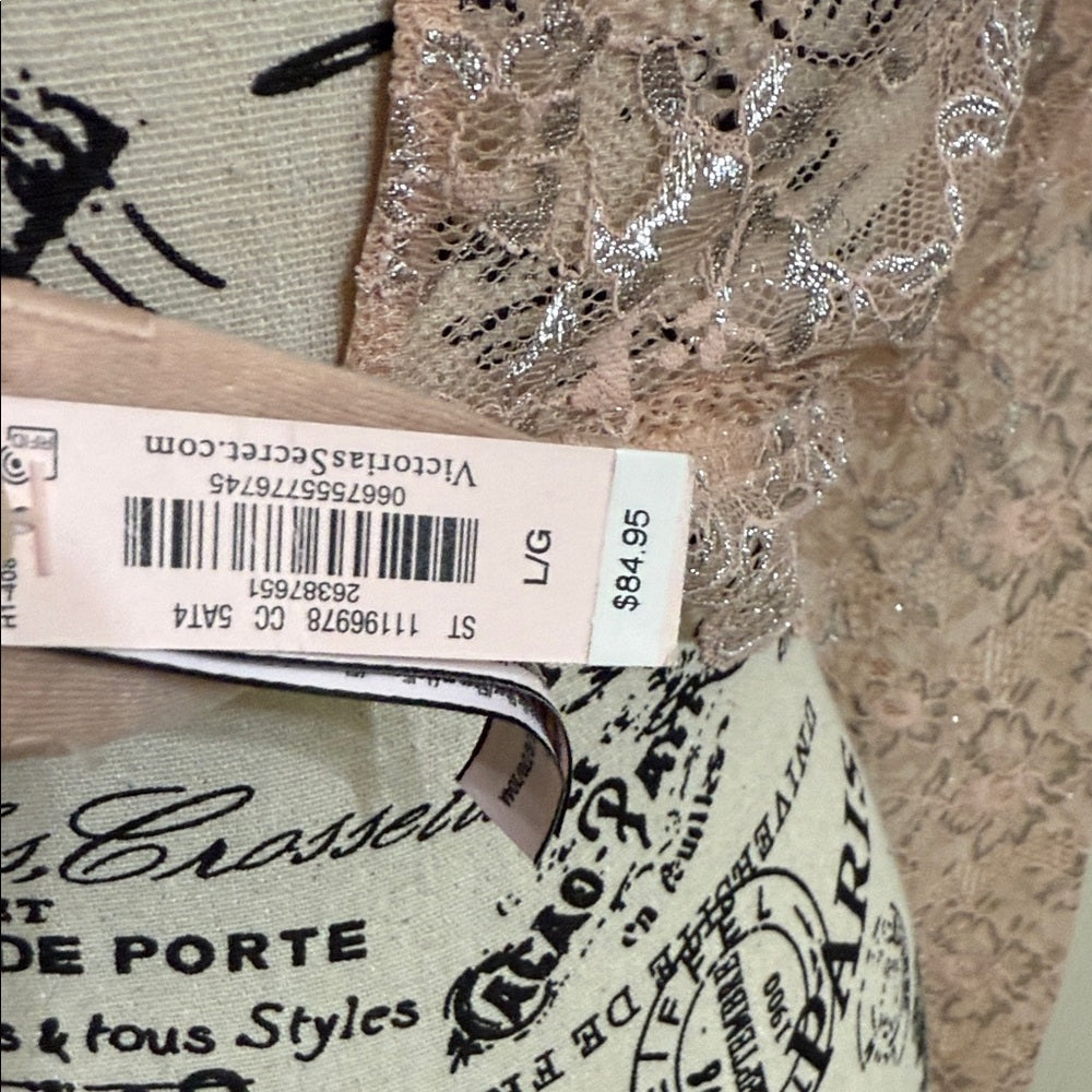 New Victoria's Secret Blush Lace Long Sleeve Top