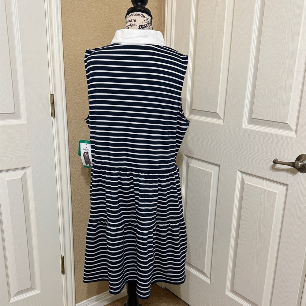 New Nautica Navy and White Striped Dress