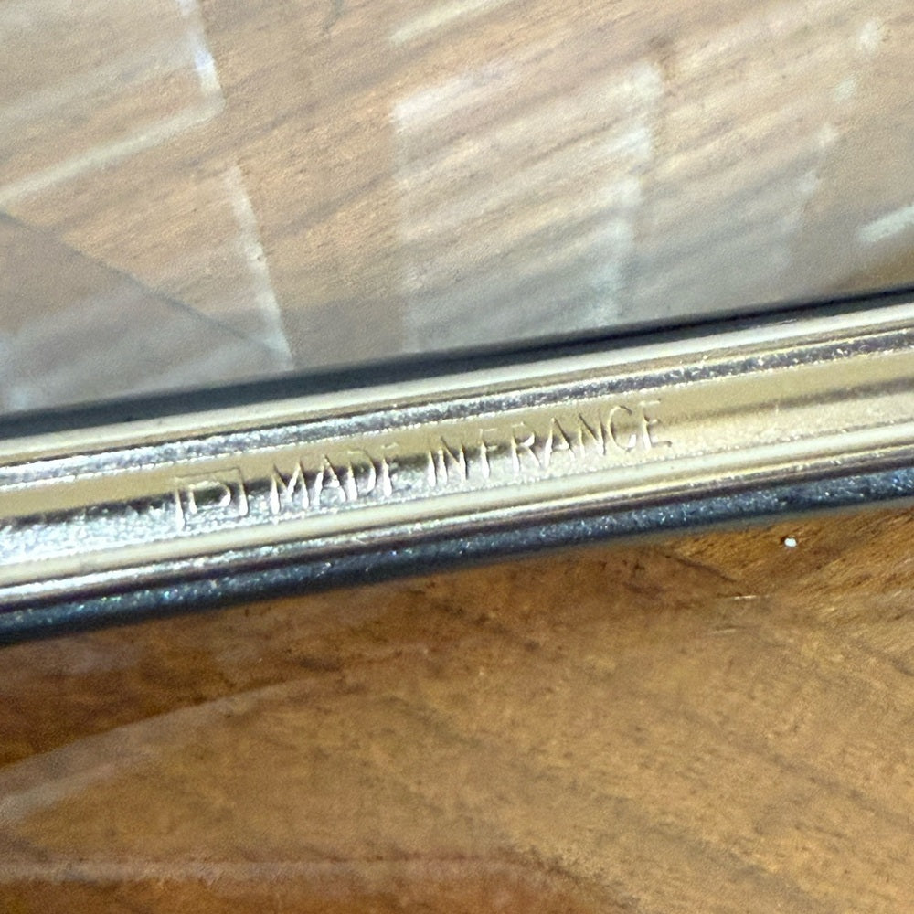 CHANEL Iridescent Black Hair Barrette with Silver Details