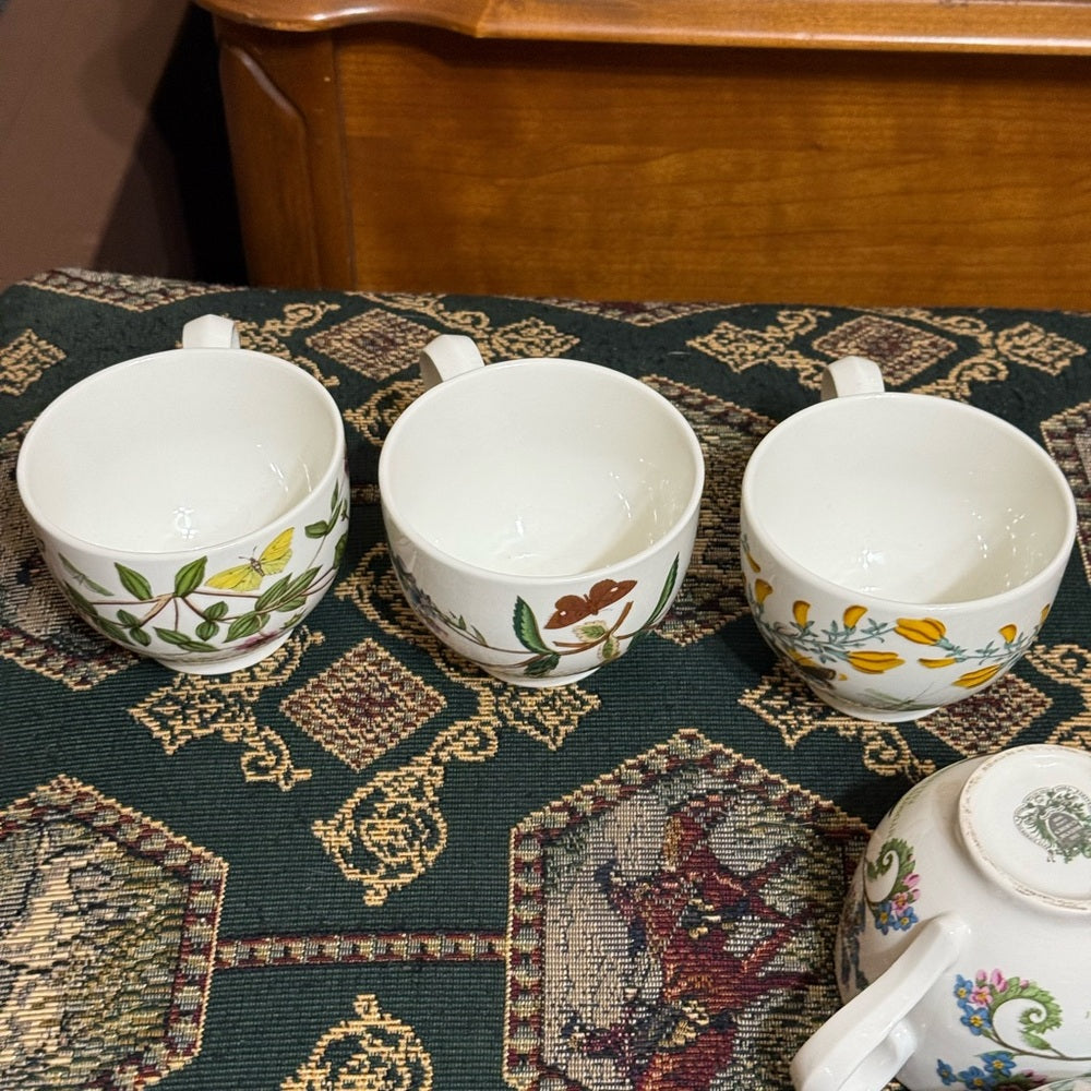Portmeirion Botanical Garden 7 Cups and 8 Saucers