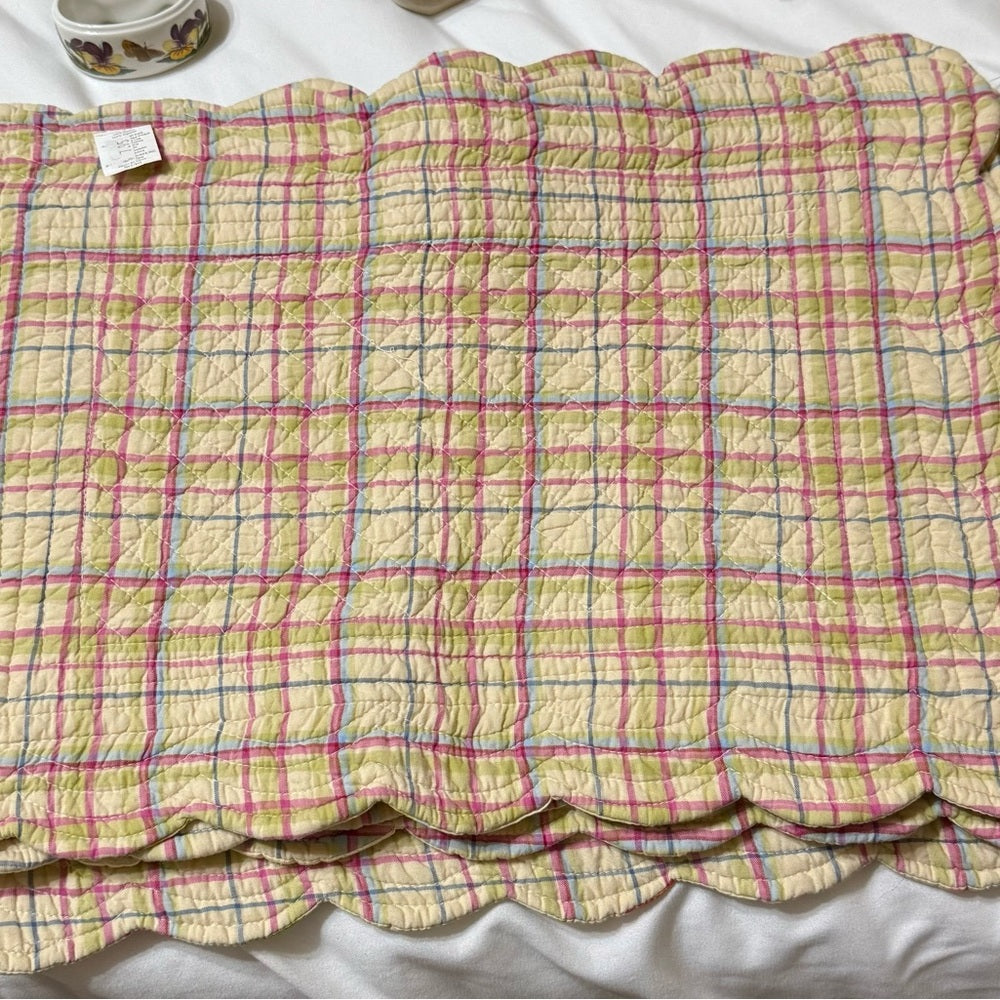 Plaid Napkin Set with Floral Placemat and Napkin Rings Set of 4