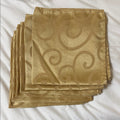 6 Elegant Gold Swirl Patterned Fabric Napkins