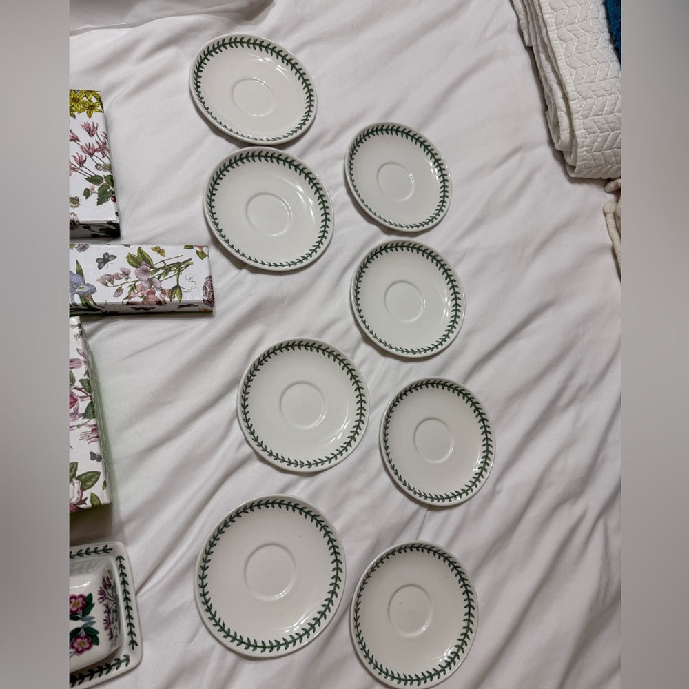 Portmeirion Botanical Garden 7 Cups and 8 Saucers