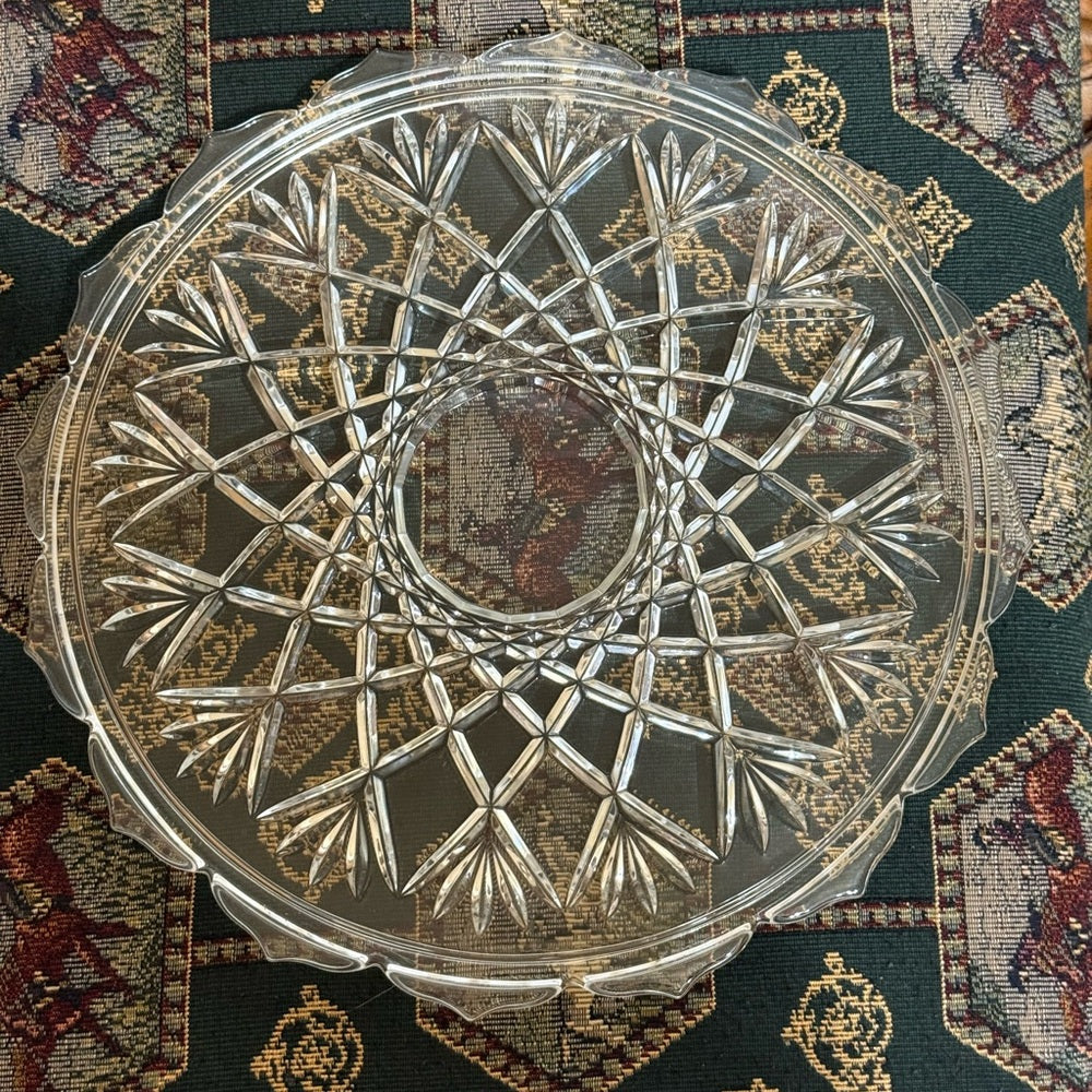 Elegant Clear Crystal Serving Platter