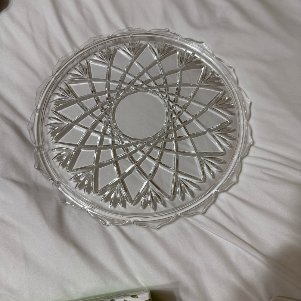 Elegant Clear Crystal Serving Platter