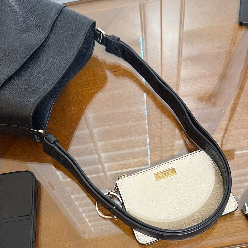 Kate Spade Black Leather Crossbody Bag and Card Wallet