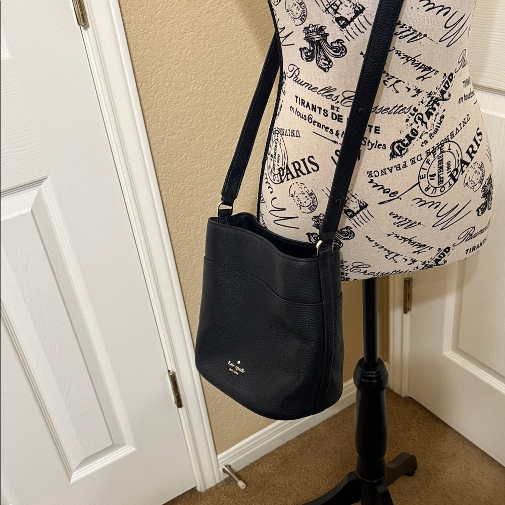 Kate Spade Black Leather Crossbody Bag and Card Wallet
