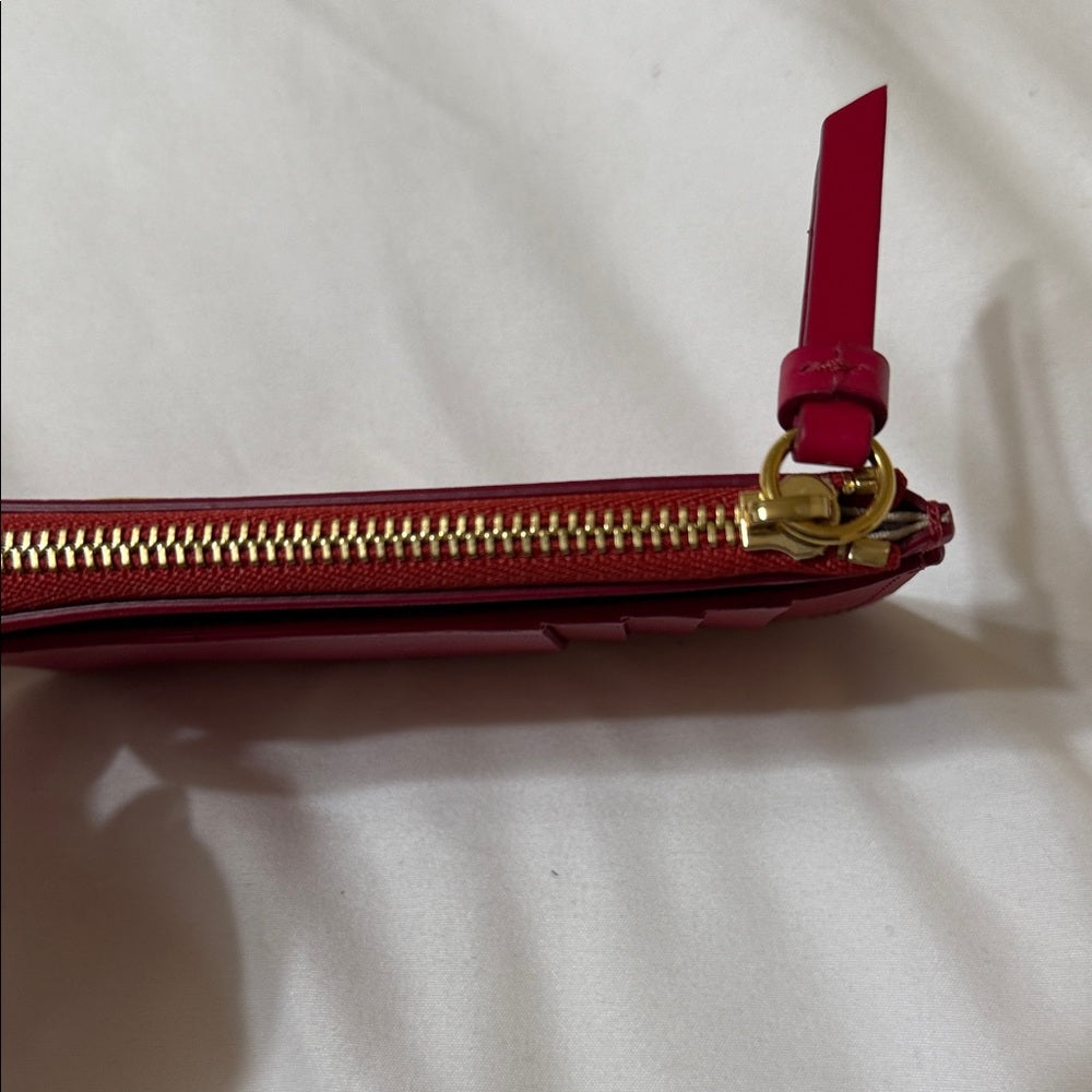 Chloe Hot Pink Leather Wallet with Gold Accent