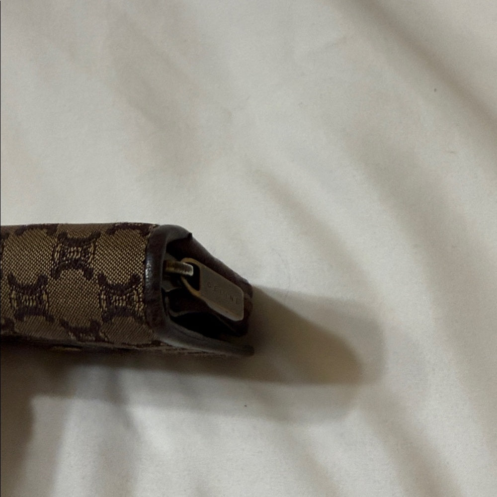 Celine Macadam Monogrammed Tan and Black Wallet
