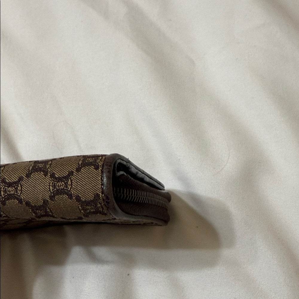 Celine Macadam Monogrammed Tan and Black Wallet