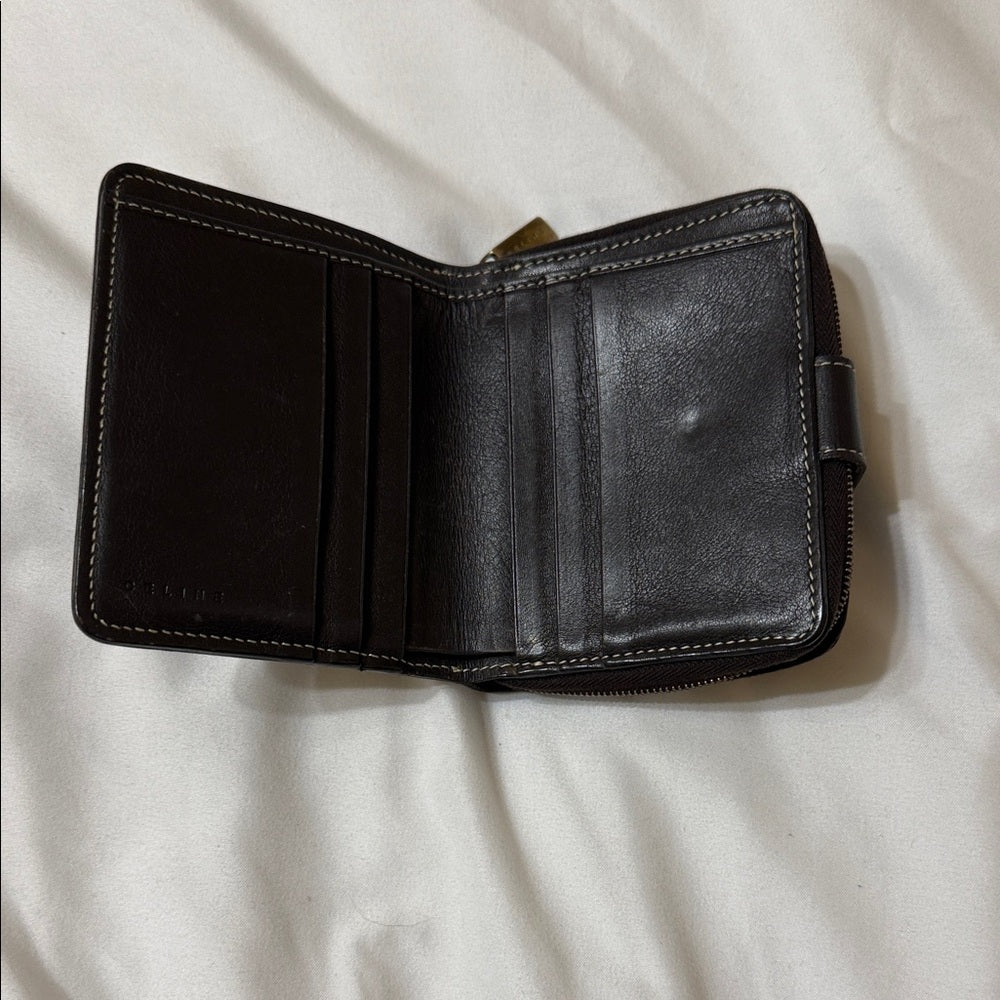 Celine Macadam Monogrammed Tan and Black Wallet