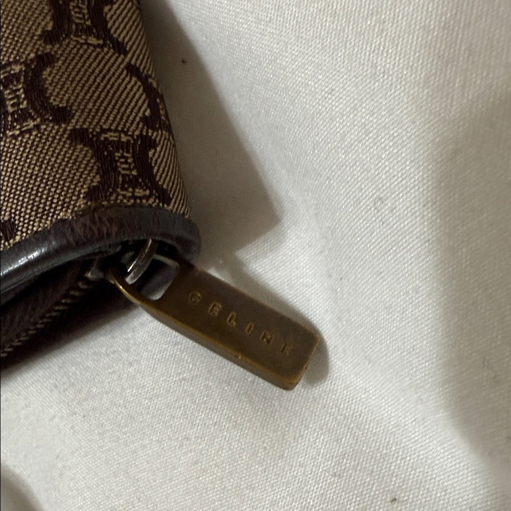 Celine Macadam Monogrammed Tan and Black Wallet
