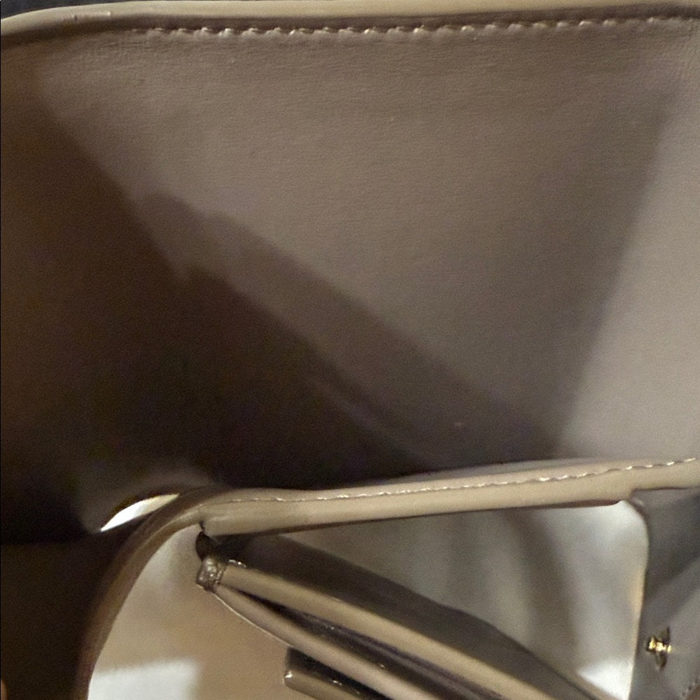 CELINE Small Trifold Wallet in Gray Embossed Calf Leather