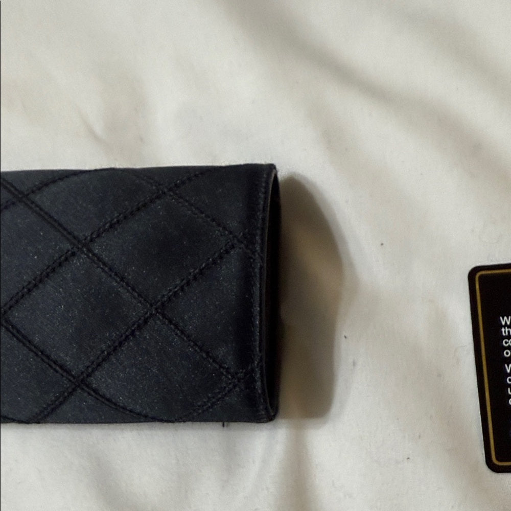 Rare Chanel Black Silk and Leather Jewelry Case