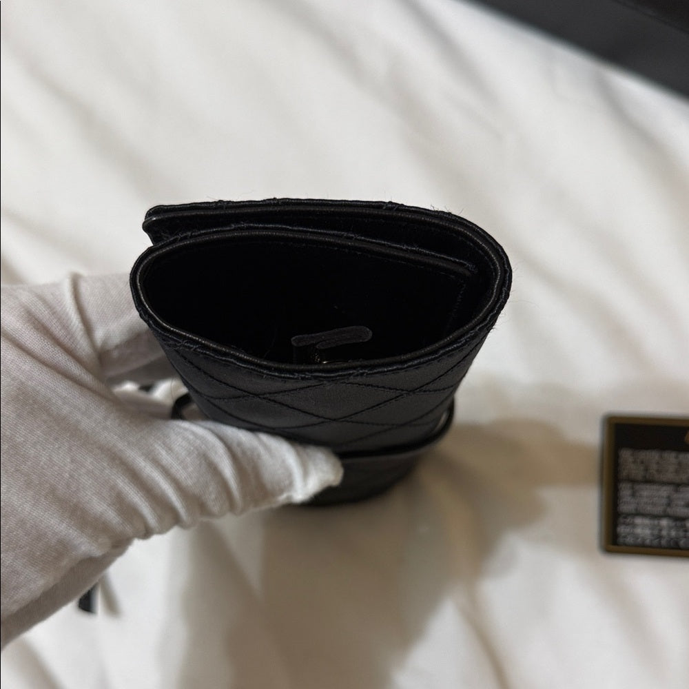 Rare Chanel Black Silk and Leather Jewelry Case
