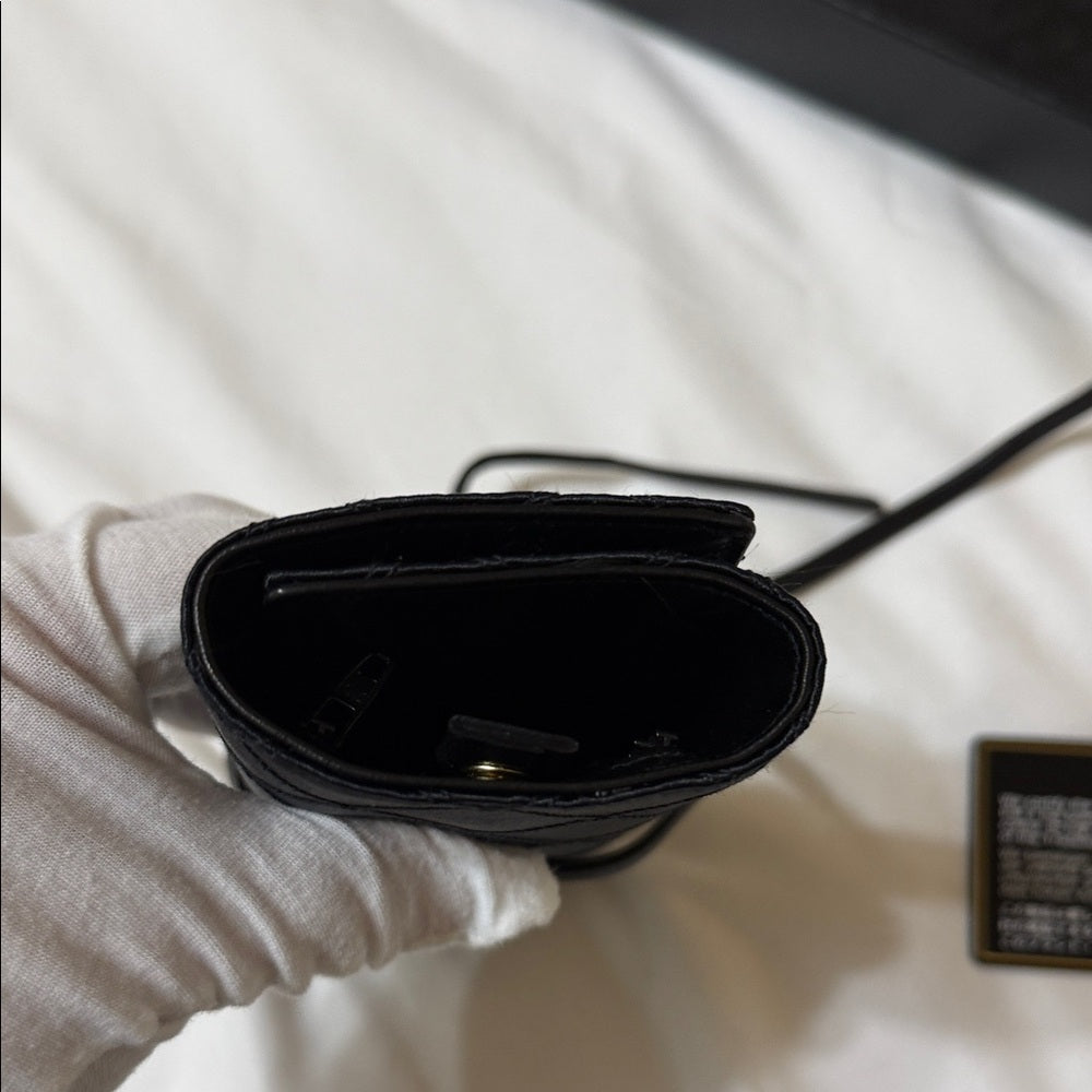 Rare Chanel Black Silk and Leather Jewelry Case