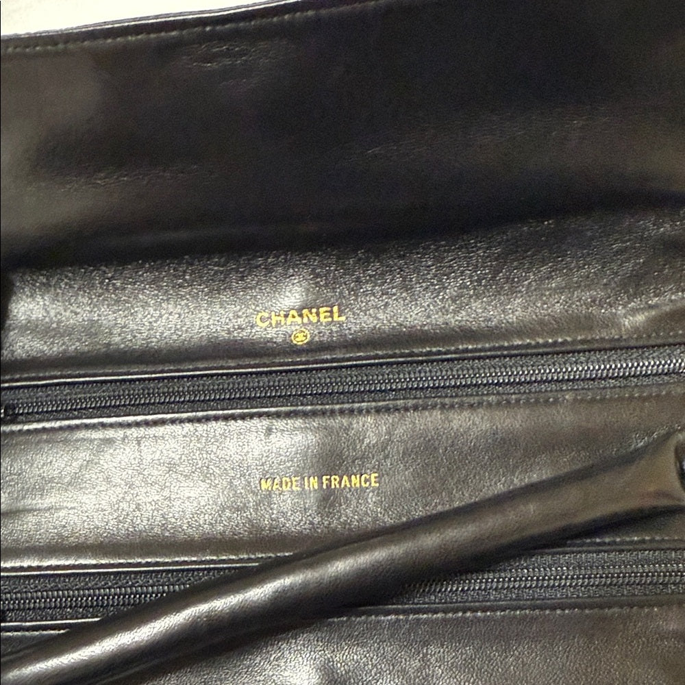 Rare Chanel Black Silk and Leather Jewelry Case
