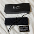 Rare Chanel Black Silk and Leather Jewelry Case