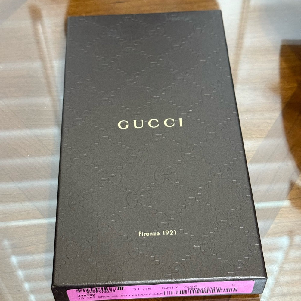 Gucci Leather Luggage Tag Bag Charm