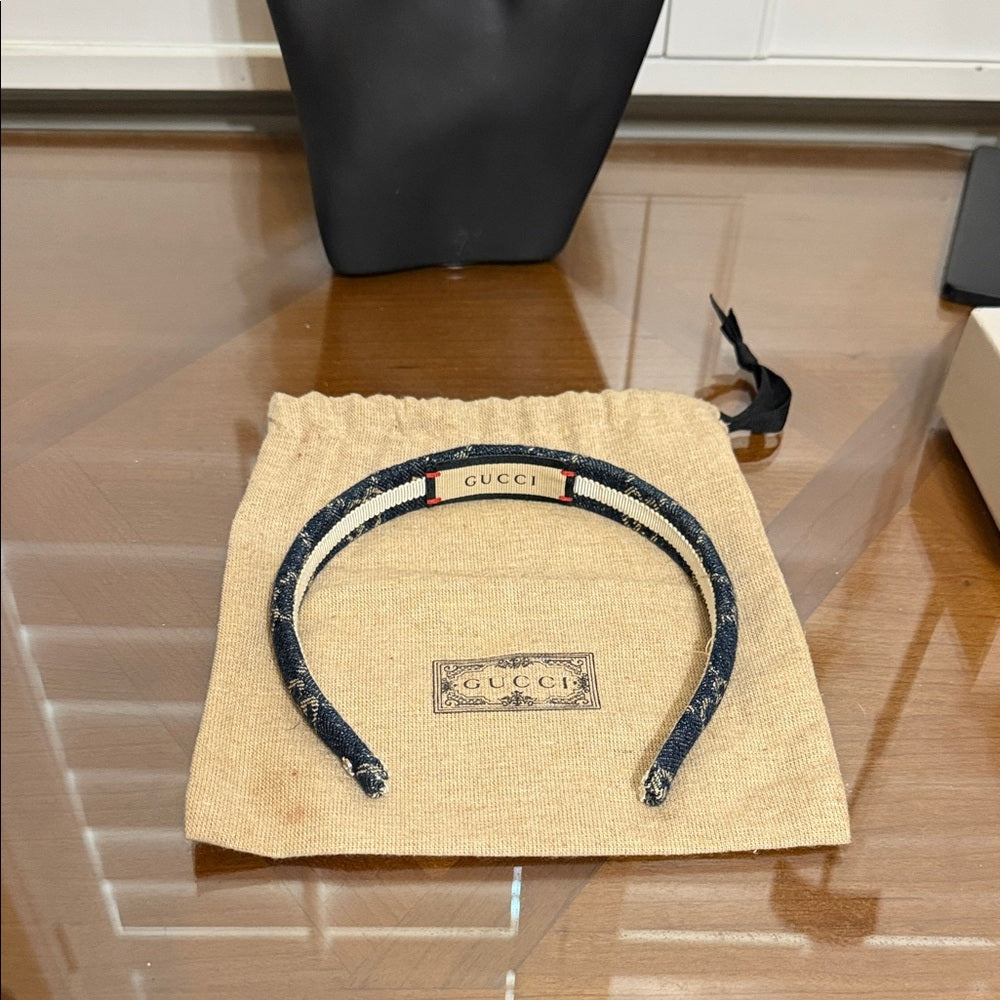 Gucci Indigo Blue Denim Women's Headband