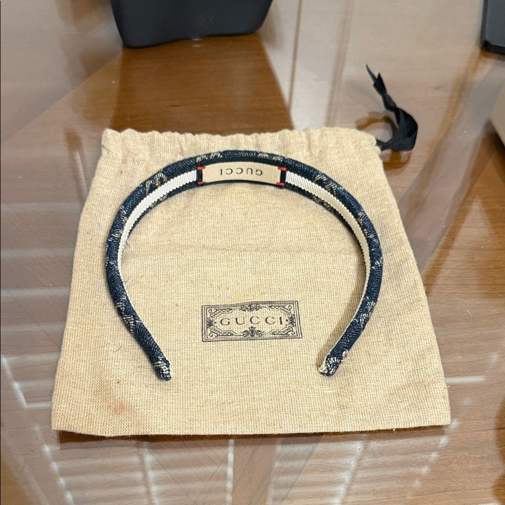 Gucci Indigo Blue Denim Women's Headband