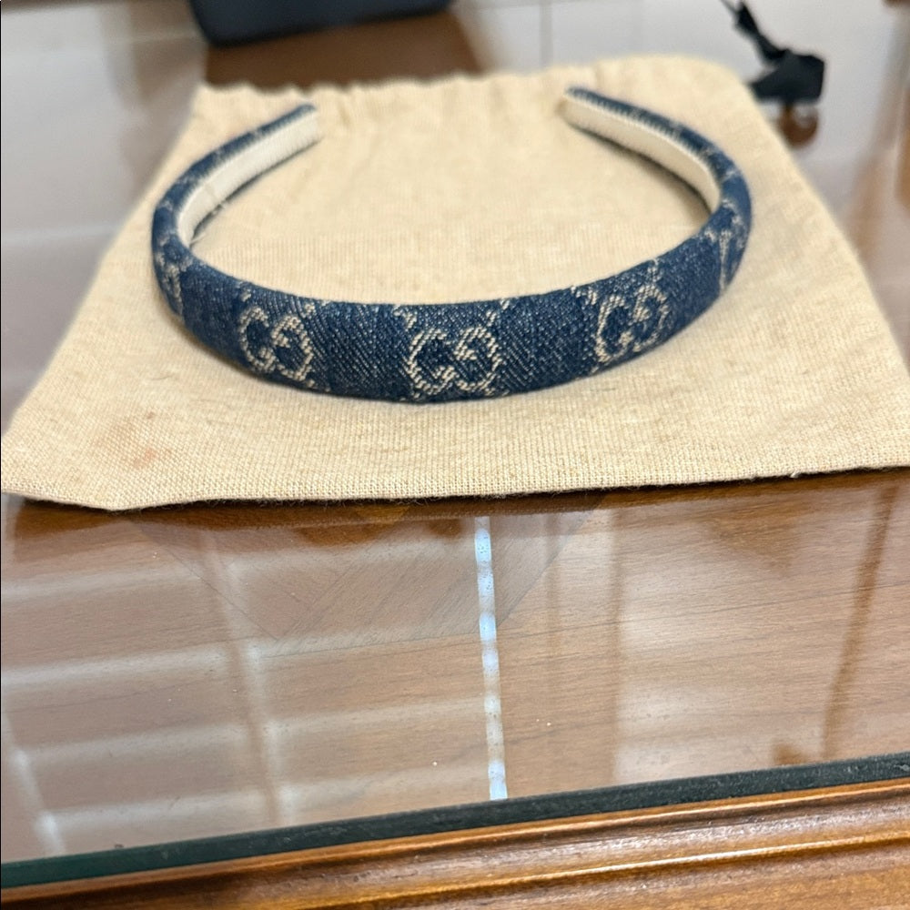 Gucci Indigo Blue Denim Women's Headband