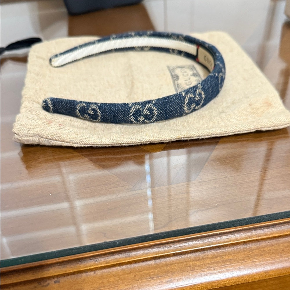 Gucci Indigo Blue Denim Women's Headband