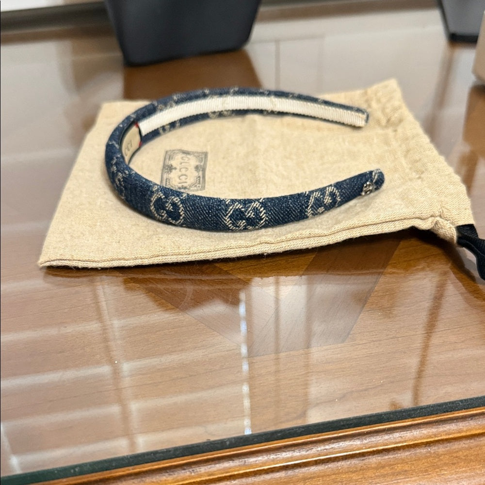 Gucci Indigo Blue Denim Women's Headband