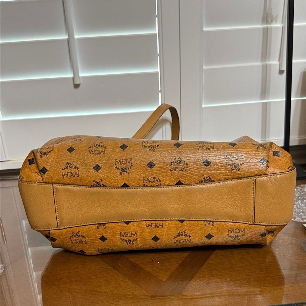 MCM Cognac Visetos Satchel Bag