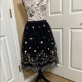 New French Connection Bijou Stitch Flared Floral Embroidered Midi Skirt
