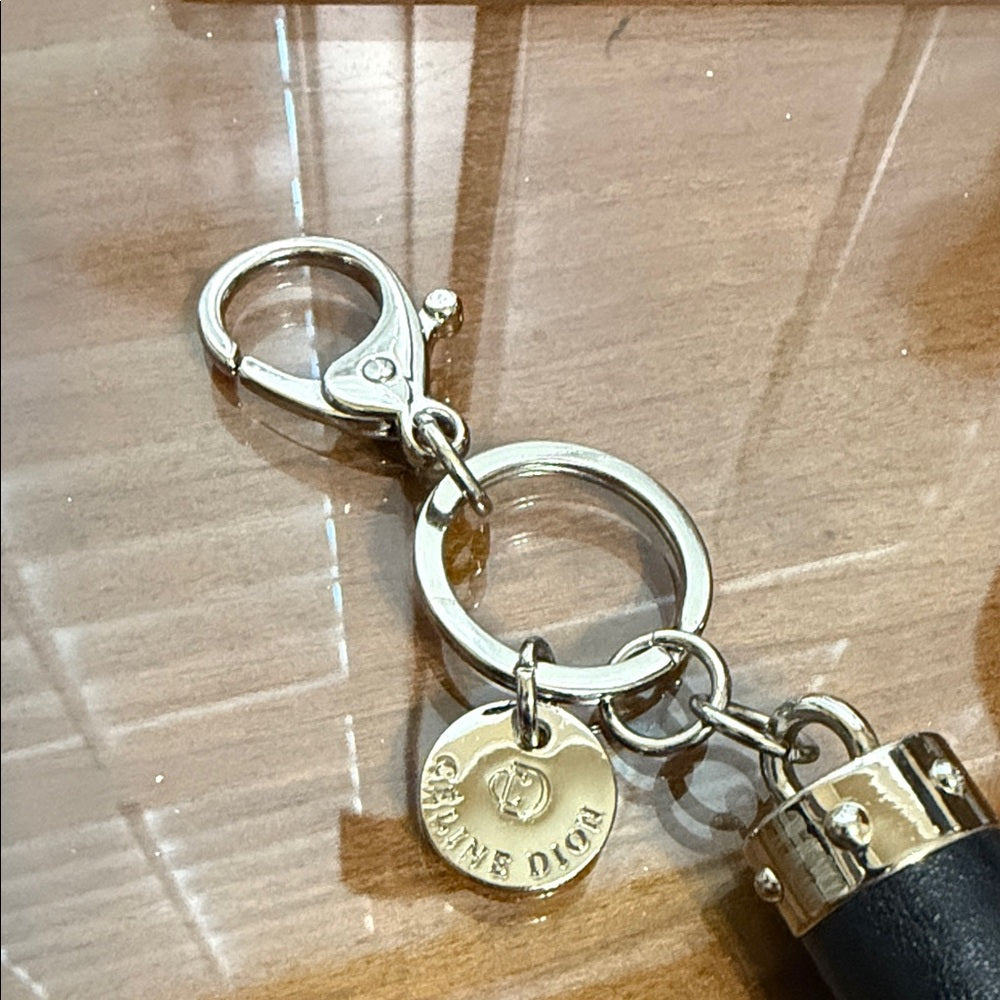 Celine Dion Black & Silver Tassel Bag Charm/Key Holder