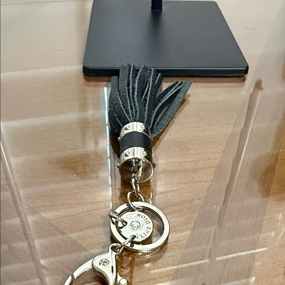 Celine Dion Black & Silver Tassel Bag Charm/Key Holder