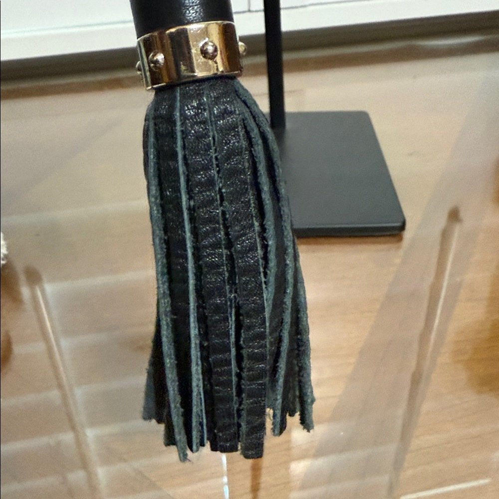 Celine Dion Black & Silver Tassel Bag Charm/Key Holder