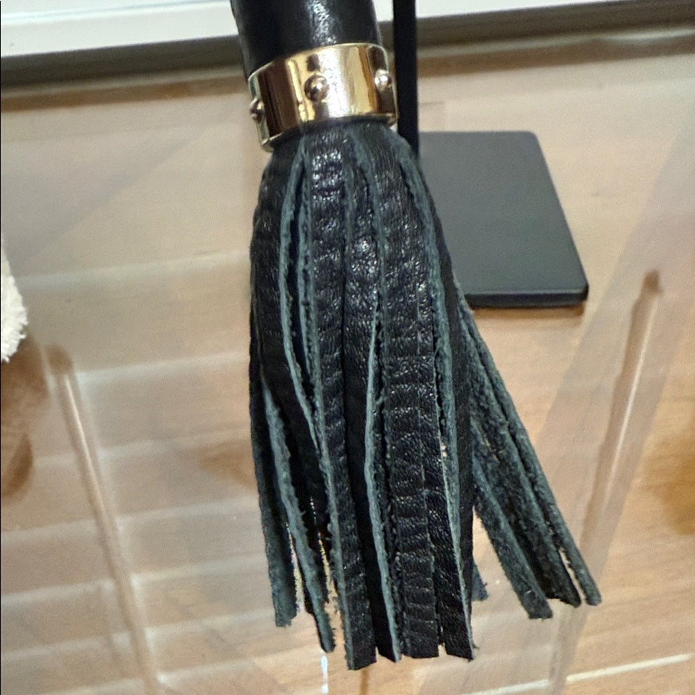 Celine Dion Black & Silver Tassel Bag Charm/Key Holder