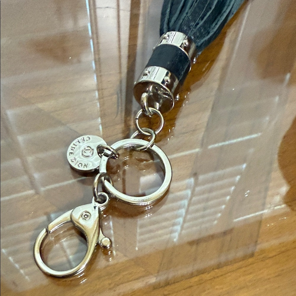 Celine Dion Black & Silver Tassel Bag Charm/Key Holder