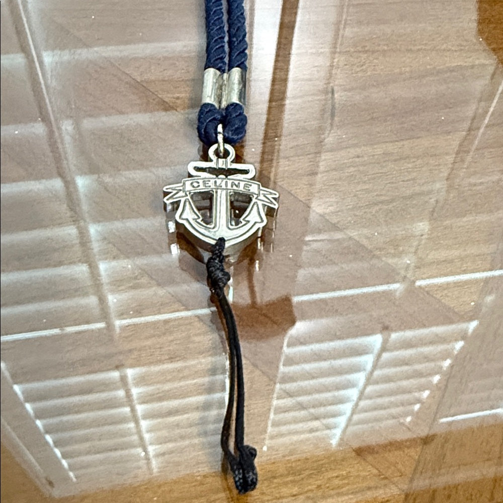 Celine Blue and Silver Anchor Motif Bag Charm