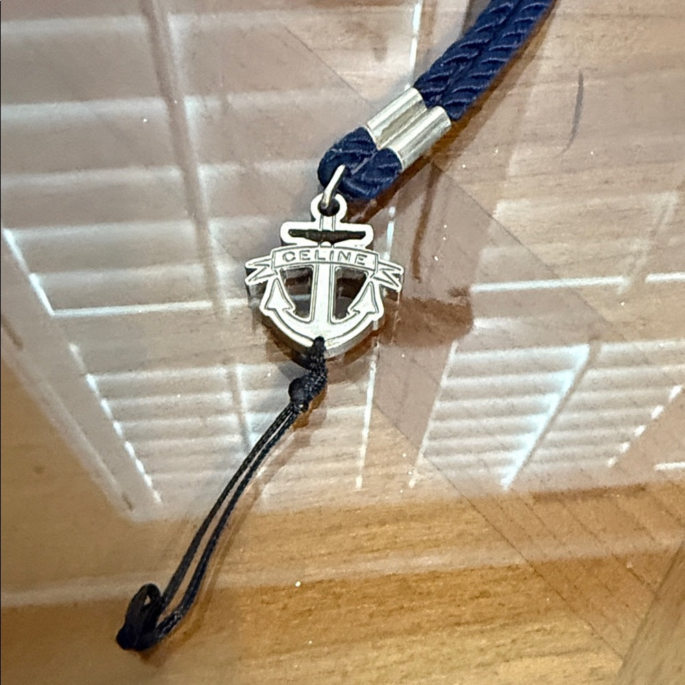 Celine Blue and Silver Anchor Motif Bag Charm
