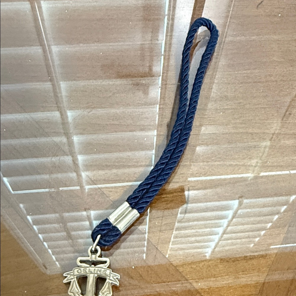 Celine Blue and Silver Anchor Motif Bag Charm