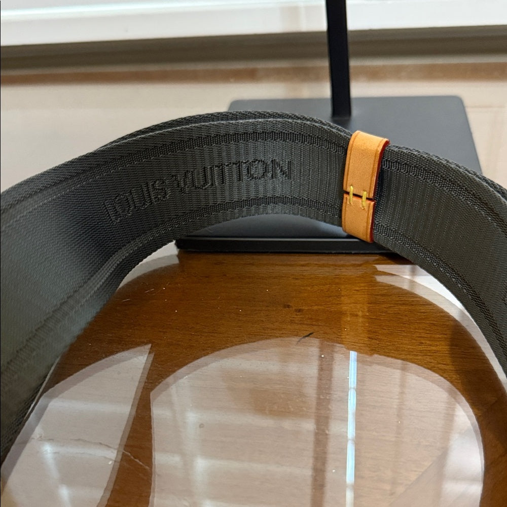 Louis Vuitton Deep Grey and Tan Guitar Bag Strap