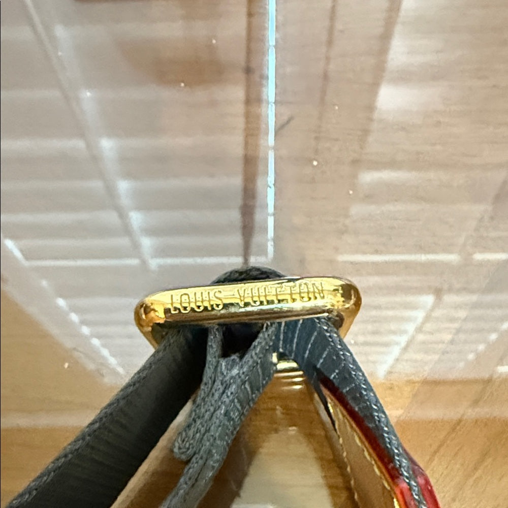 Louis Vuitton Deep Grey and Tan Guitar Bag Strap