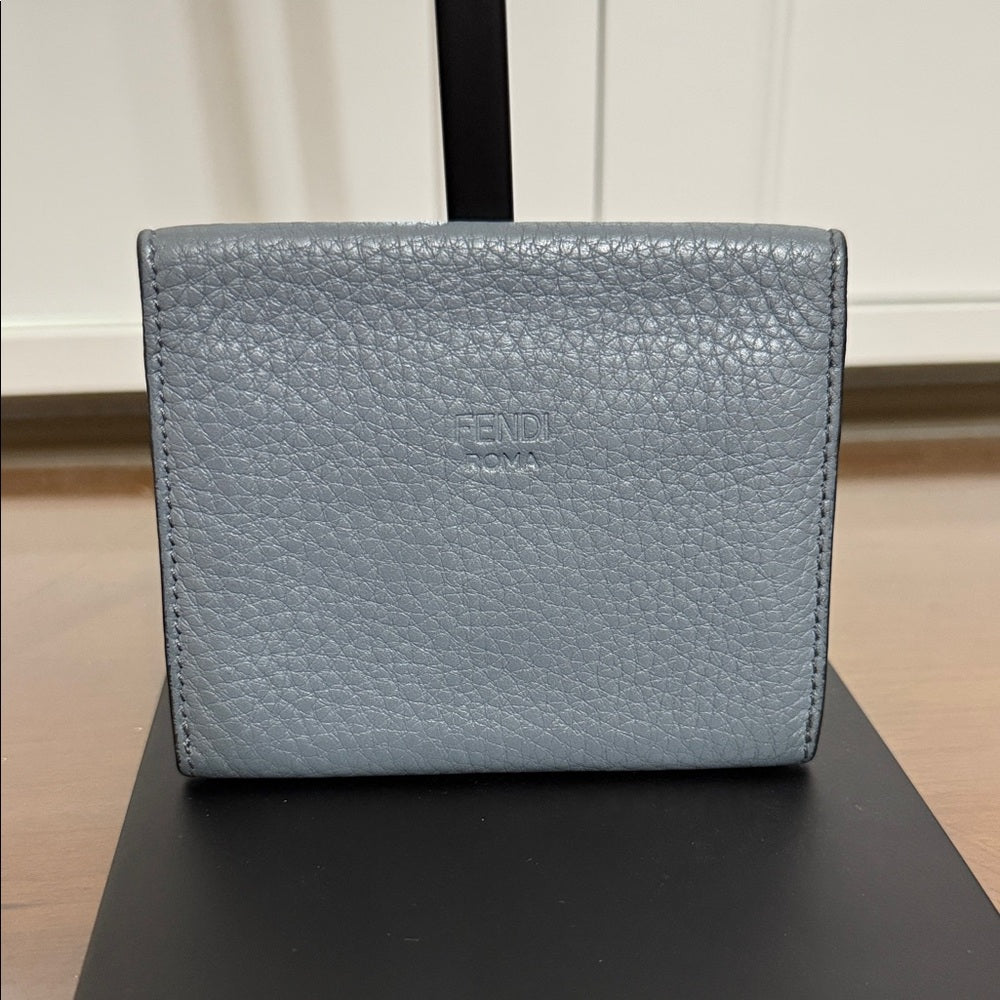 Fendi Grey Leather Card Wallet