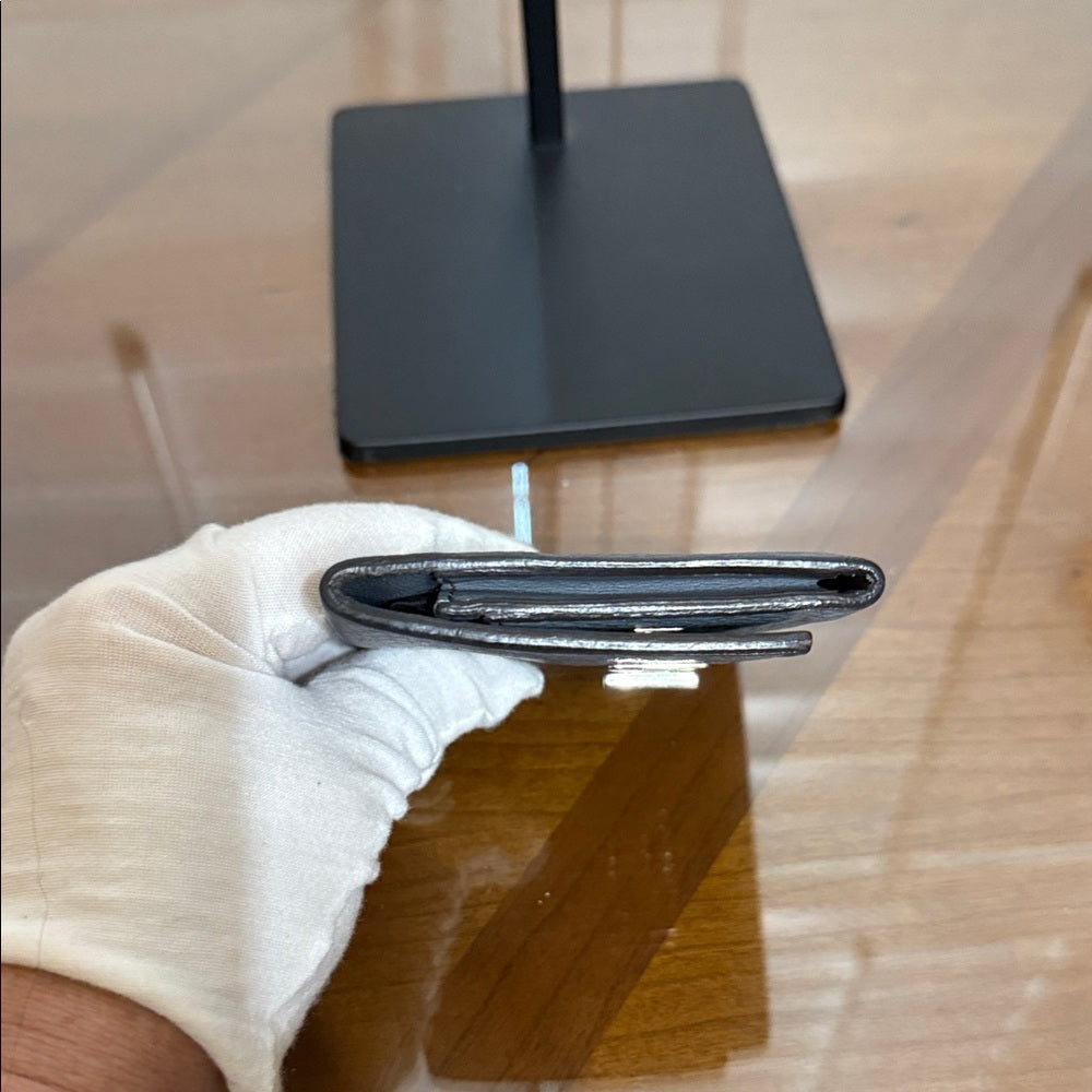 Fendi Grey Leather Card Wallet