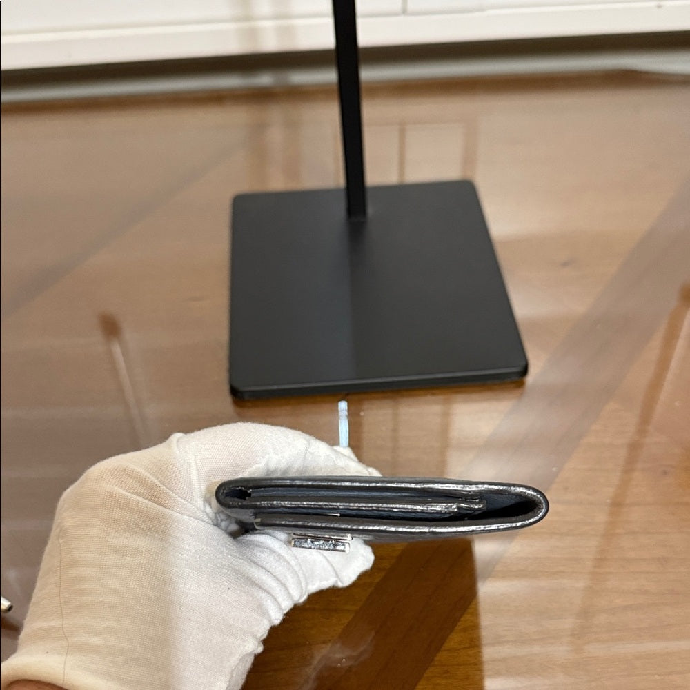 Fendi Grey Leather Card Wallet