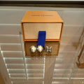 Louis Vuitton Rodeo Silver, Rhinestone and Pearl Earrings