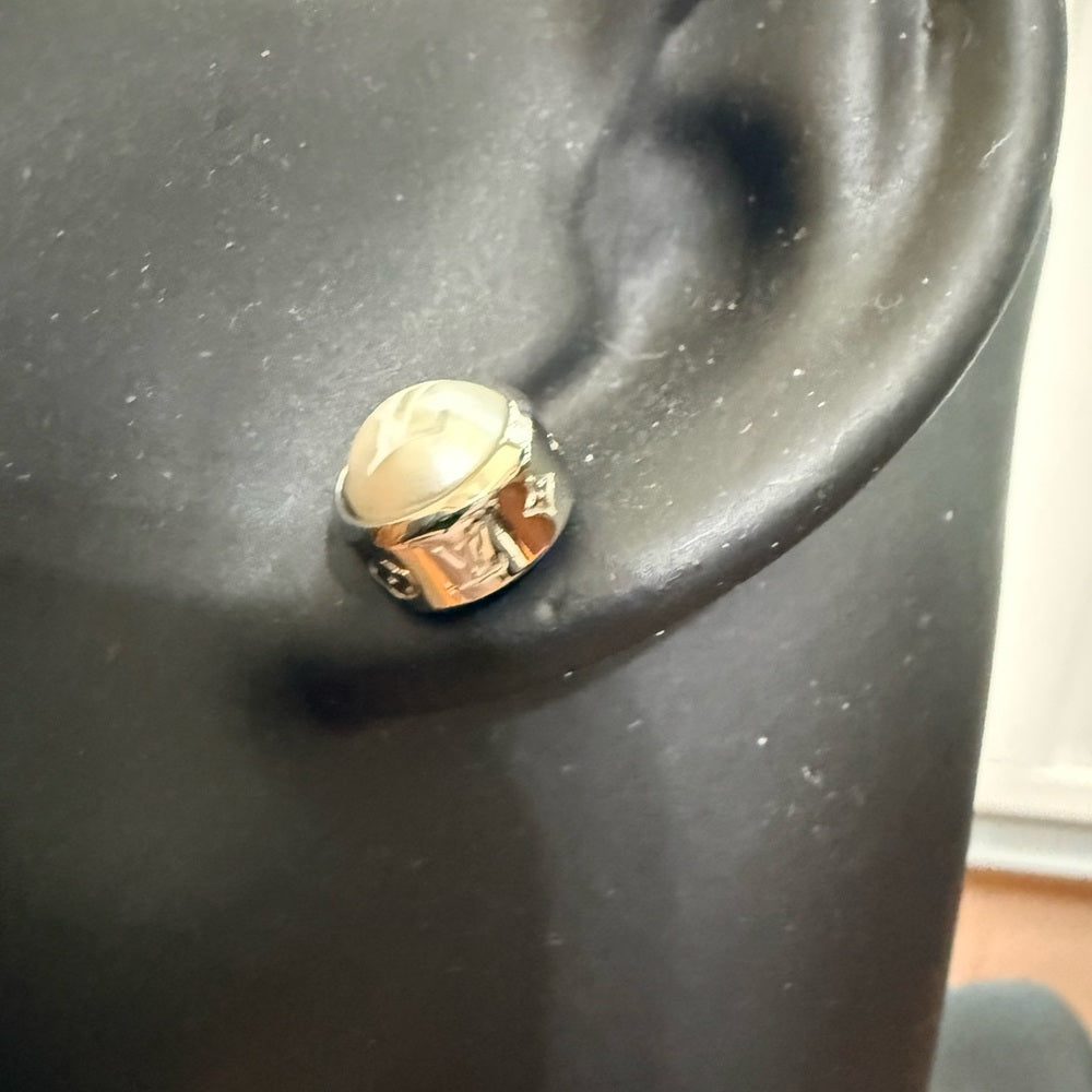 Louis Vuitton Rodeo Silver, Rhinestone and Pearl Earrings