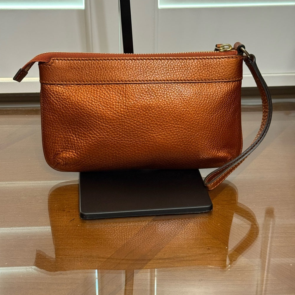 Gucci Bronze Leather Wristlet