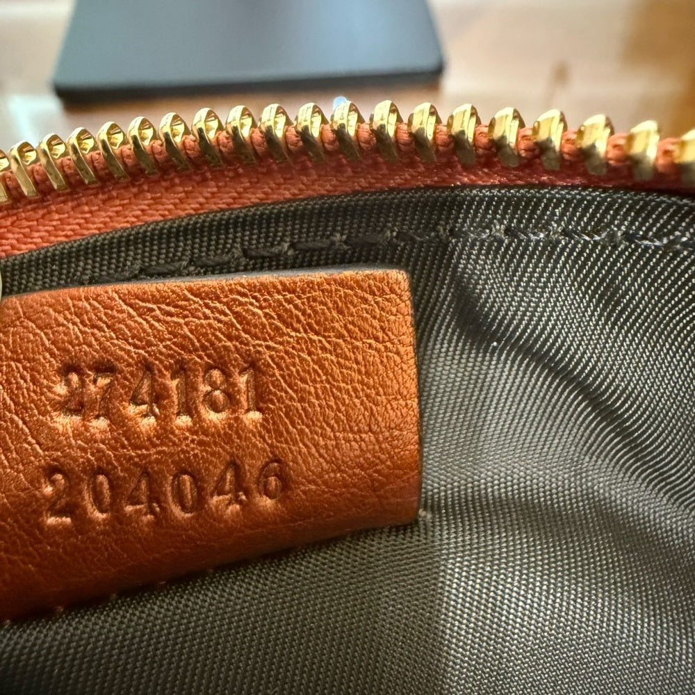 Gucci Bronze Leather Wristlet